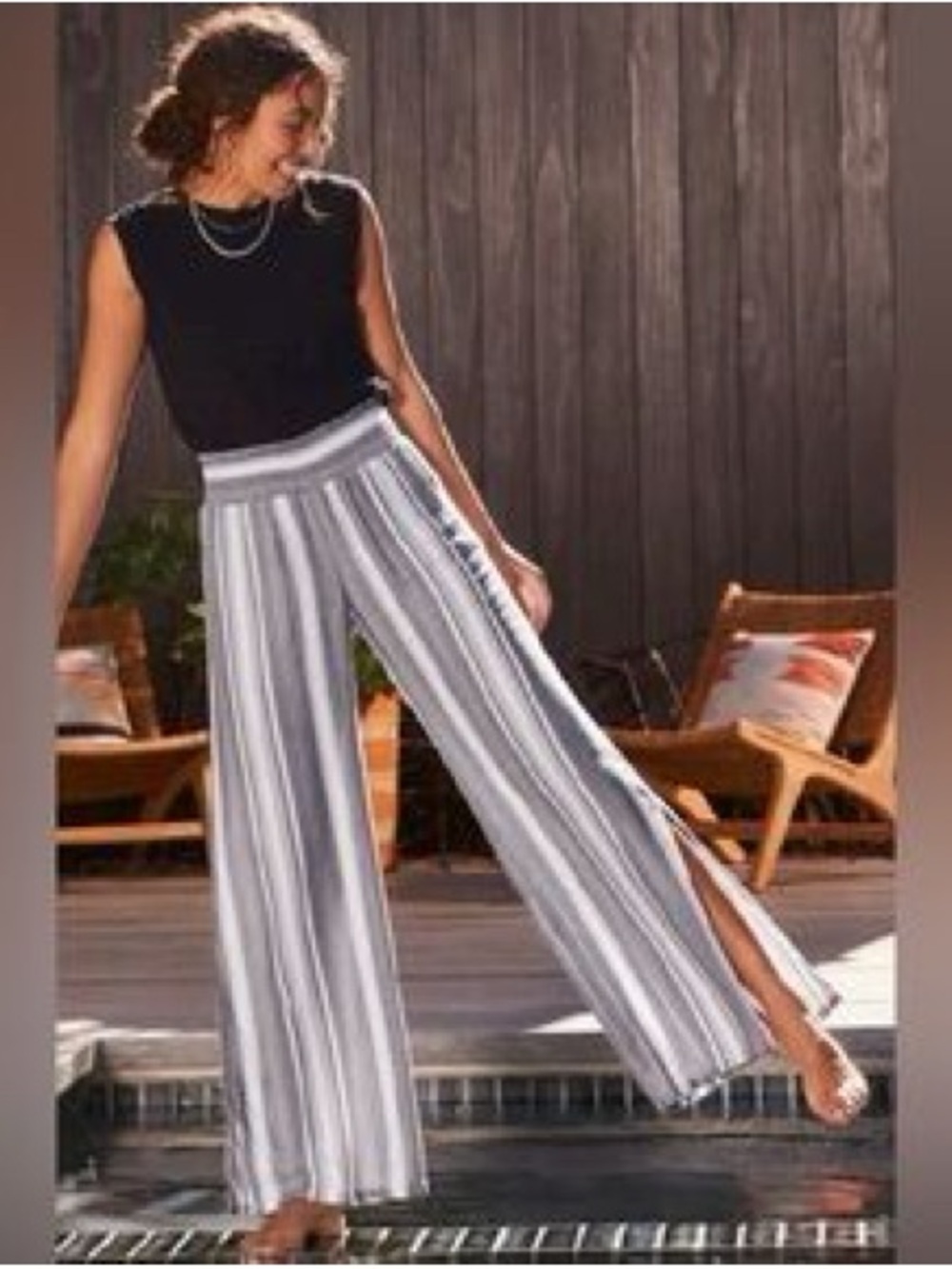 Allison Joy from Evereve Black and White Wide-Leg Pants